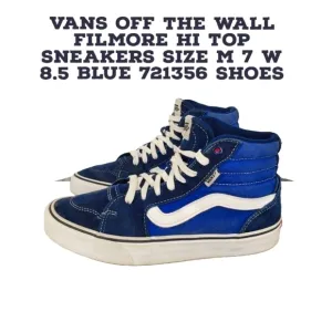 Vans Off The Wall Filmore Hi Top Sneakers Size M 7 W 8.5 Blue 721356 Shoes