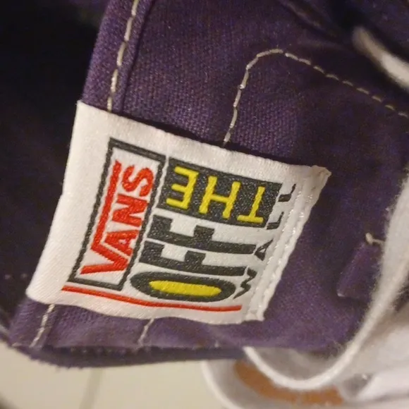 Vans off the wall, high top pirate shoes unisex, purple,  size 7.5 men, 9 women