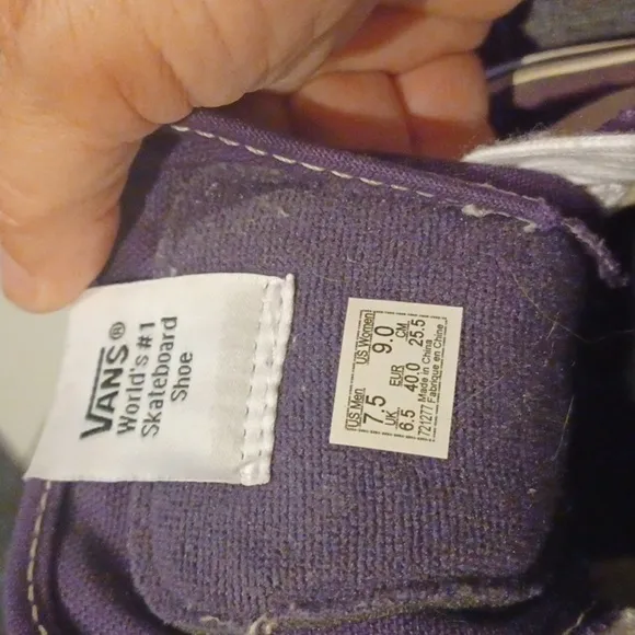 Vans off the wall, high top pirate shoes unisex, purple,  size 7.5 men, 9 women