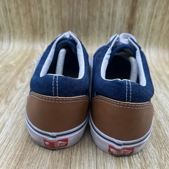 Vans Old Skool Denim Men's Size 13 Blue Skate Shoes Casual Low Top Sneakers