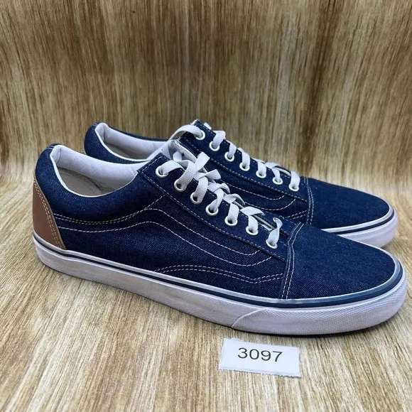 Vans Old Skool Denim Men's Size 13 Blue Skate Shoes Casual Low Top Sneakers