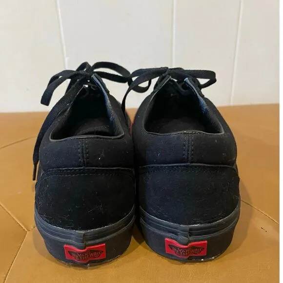VANS Old Skool Flame Wall Black On Black Skate Shoes Slip On Sneakers Mens 11.5
