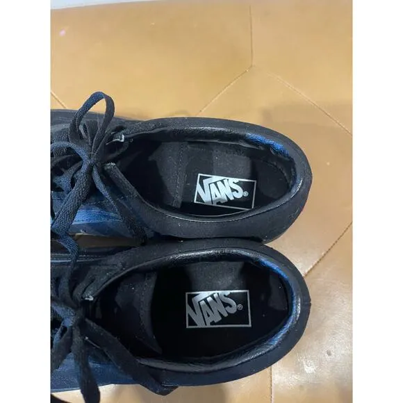 VANS Old Skool Flame Wall Black On Black Skate Shoes Slip On Sneakers Mens 11.5