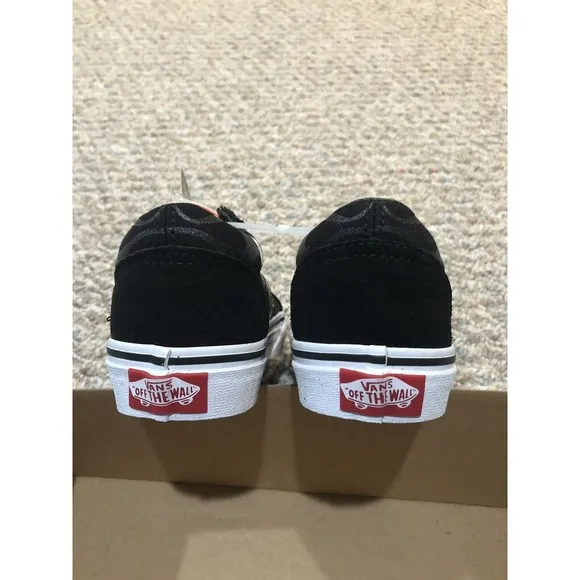 Vans Old Skool (Glossy Flame) Skulls Kids Skate Shoes Sneakers New Size 13 Black