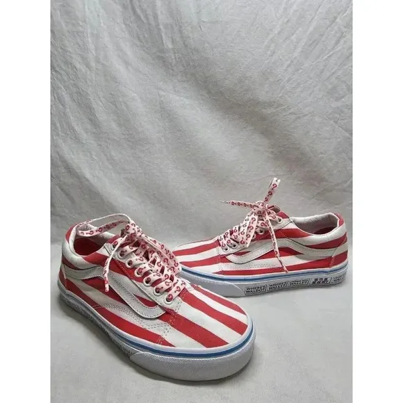 VANS Old Skool International Stripes Where's Waldo Skate Shoes Mens 6.5/Womens 8