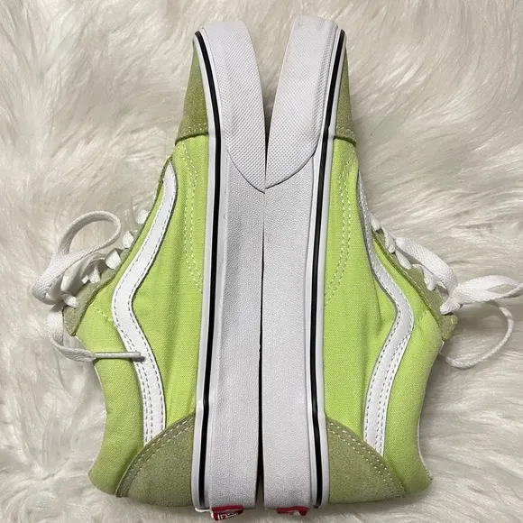 Vans Old Skool Lime Green Canvas Suede Shoes Sneakers Women’s Size 7 Men 5.5