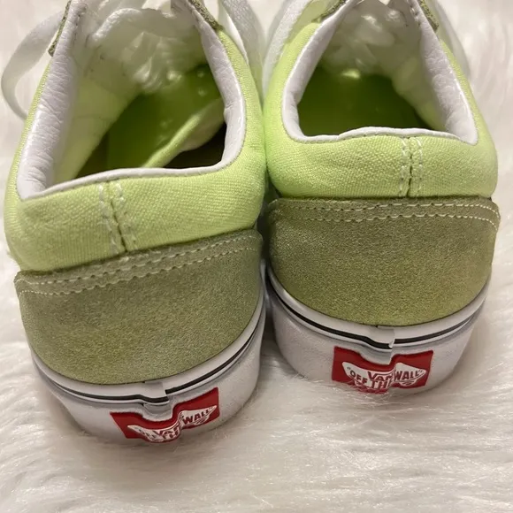 Vans Old Skool Lime Green Canvas Suede Shoes Sneakers Women’s Size 7 Men 5.5