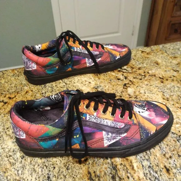 Vans Old Skool Low Abstract Multicolor Skate Shoes Men's Size 10 721454