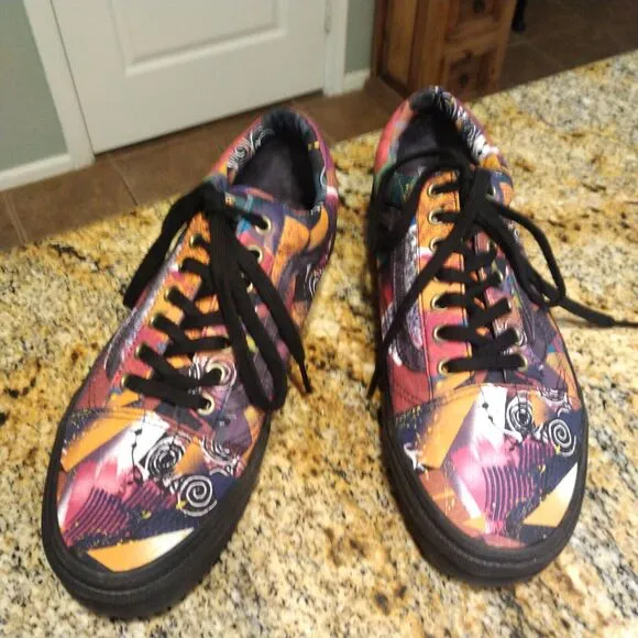 Vans Old Skool Low Abstract Multicolor Skate Shoes Men's Size 10 721454