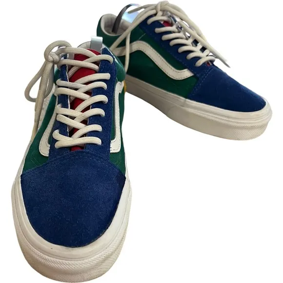 Vans Old Skool Low Top Lace Up Green Blue Yellow Skate Sneakers 500714