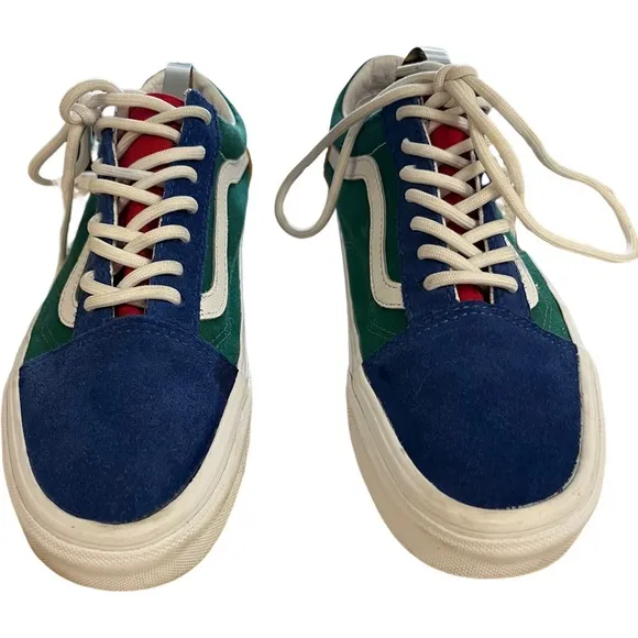 Vans Old Skool Low Top Lace Up Green Blue Yellow Skate Sneakers 500714