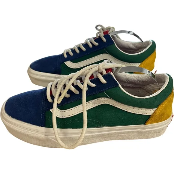 Vans Old Skool Low Top Lace Up Green Blue Yellow Skate Sneakers 500714