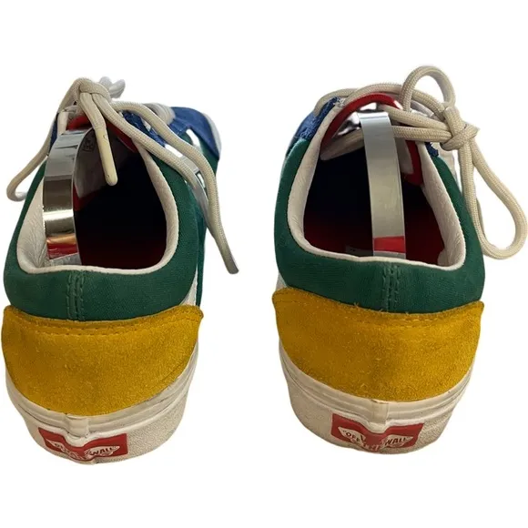 Vans Old Skool Low Top Lace Up Green Blue Yellow Skate Sneakers 500714