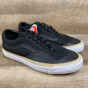 VANS Old Skool Overply Era Vamp Black Leather Skate Shoes Men 8 Womens 9.5 NEW