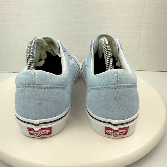 Vans Old Skool Skate Shoes Baby Blue Suede Low Top Sneakers Mens 8.5 Women 10