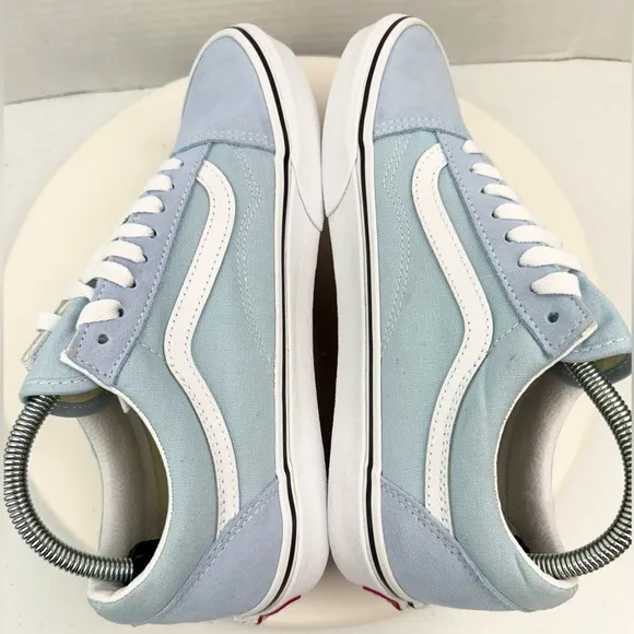 Vans Old Skool Skate Shoes Baby Blue Suede Low Top Sneakers Mens 8.5 Women 10
