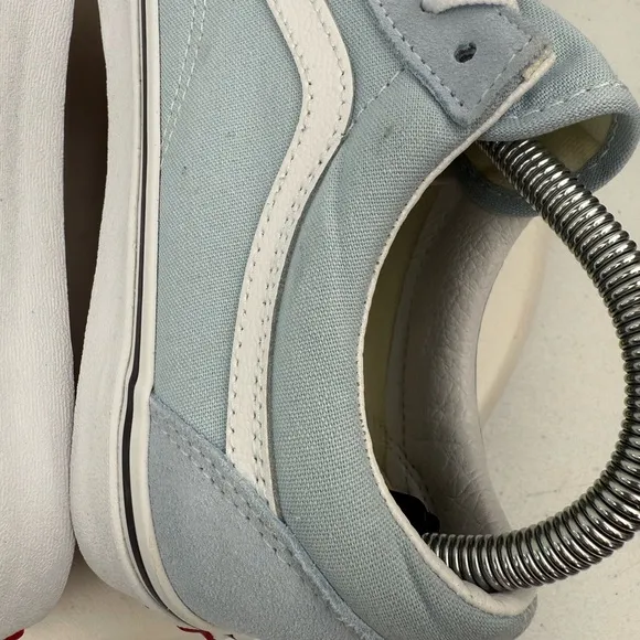Vans Old Skool Skate Shoes Baby Blue Suede Low Top Sneakers Mens 8.5 Women 10