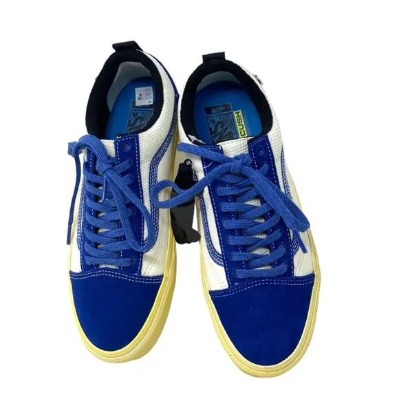 VANS Old Skool Split VR3 Low Top Shoes Suede Blue White For Women VN0A5FBGFUH