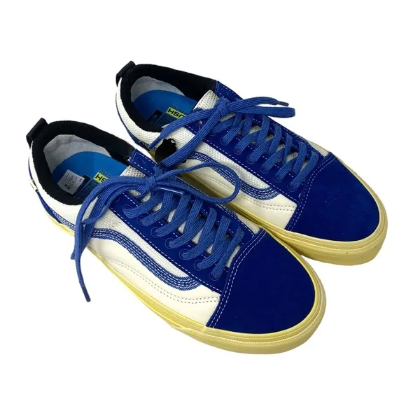 VANS Old Skool Split VR3 Low Top Shoes Suede Blue White For Women VN0A5FBGFUH