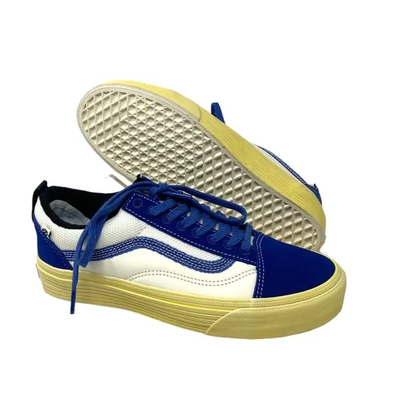 VANS Old Skool Split VR3 Low Top Shoes Suede Blue White For Women VN0A5FBGFUH