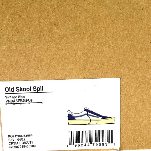 VANS Old Skool Split VR3 Low Top Shoes Suede Blue White For Women VN0A5FBGFUH