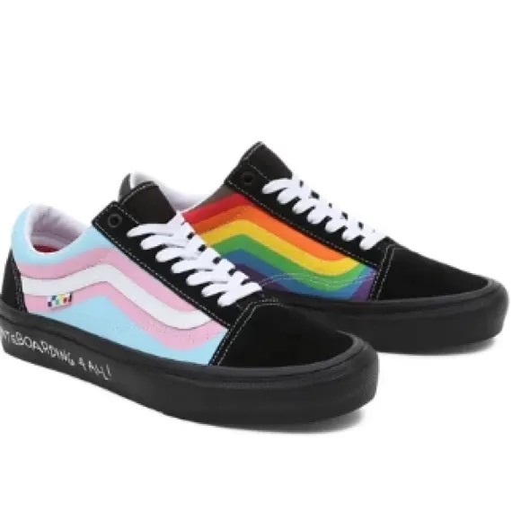 🌈Vans Pride Skate Old Skool Shoes - Black and Multicolor