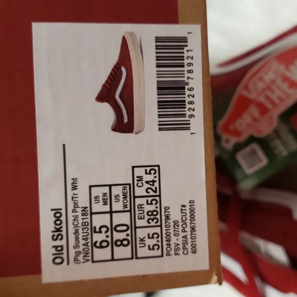 Vans RED authentic suade