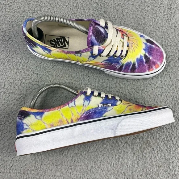 VANS SHOES Authentic Washed Tie Dye True White Womens 9.5 Skate Mens 8 Lace‎ Up
