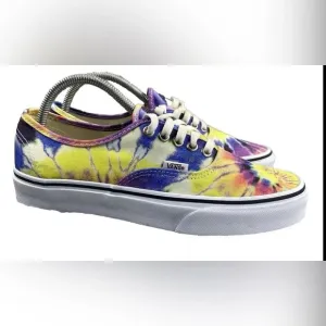 VANS SHOES Authentic Washed Tie Dye True White Womens 9.5 Skate Mens 8 Lace‎ Up