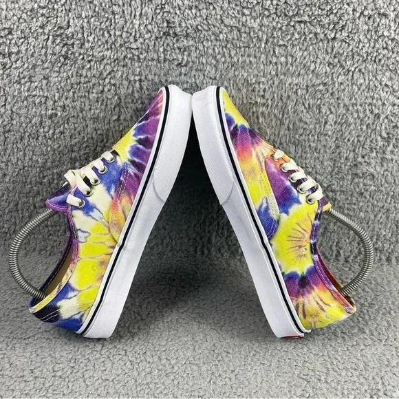 VANS SHOES Authentic Washed Tie Dye True White Womens 9.5 Skate Mens 8 Lace‎ Up