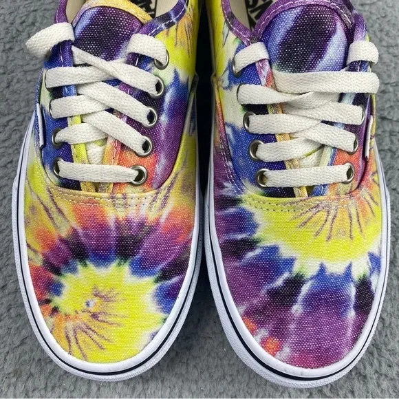 VANS SHOES Authentic Washed Tie Dye True White Womens 9.5 Skate Mens 8 Lace‎ Up