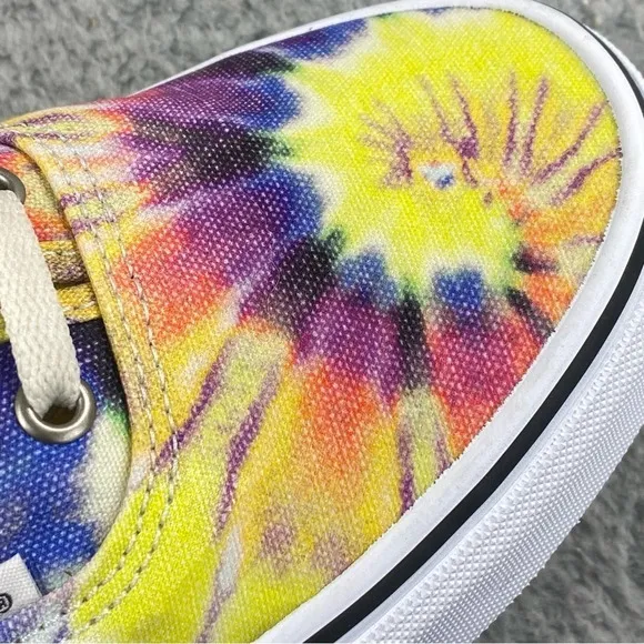 VANS SHOES Authentic Washed Tie Dye True White Womens 9.5 Skate Mens 8 Lace‎ Up
