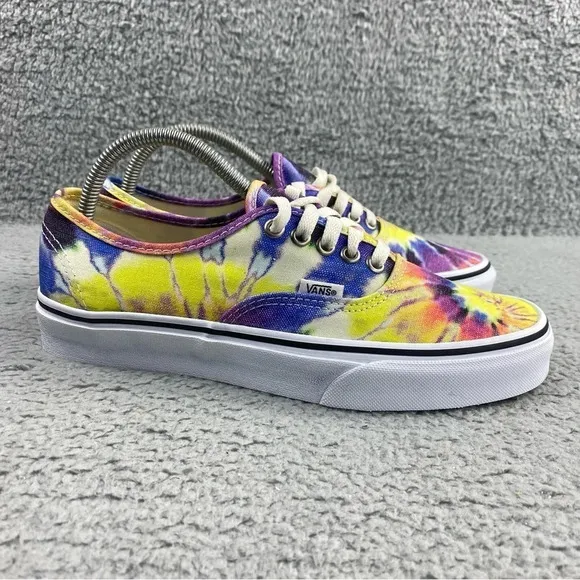 VANS SHOES Authentic Washed Tie Dye True White Womens 9.5 Skate Mens 8 Lace‎ Up