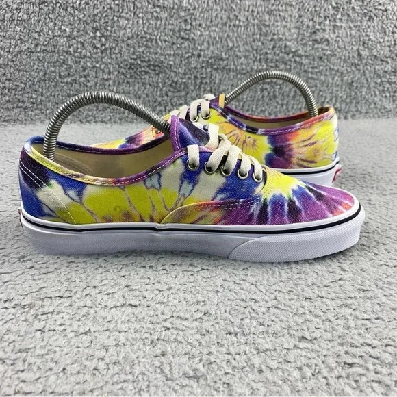 VANS SHOES Authentic Washed Tie Dye True White Womens 9.5 Skate Mens 8 Lace‎ Up