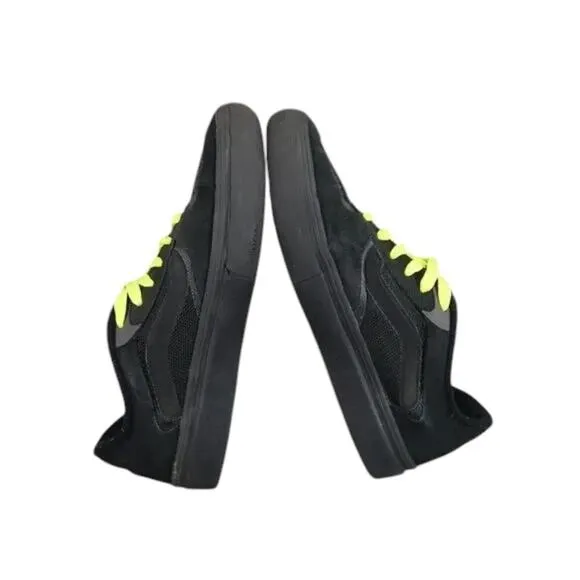 Vans Shoes Mens 6.5 Sneakers Rowley Pro Skate Black Leather Wafflecup Ultracush