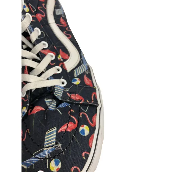 Vans Shoes Size 13 Mens Flamingo Pool Summer Vacation Print Canvas High Tops
