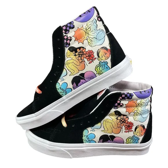Vans Sk8-Hi Cultivate Care Floral Black &amp; White Skate Shoes Men 6/Women 7.5