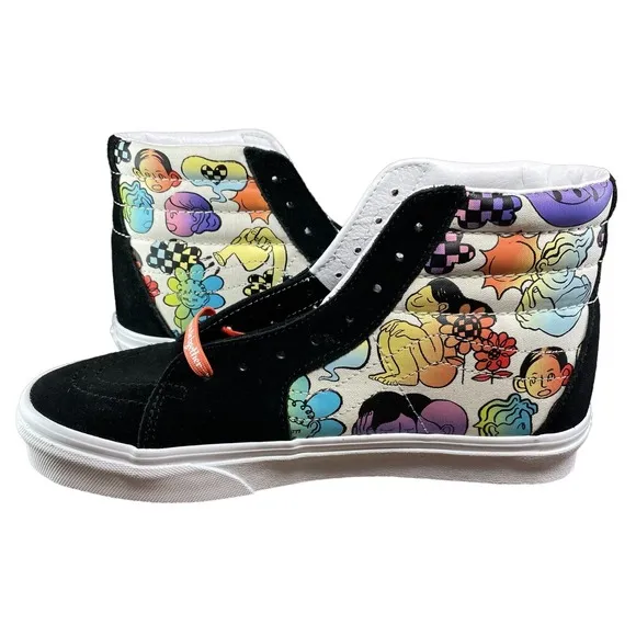 Vans Sk8-Hi Cultivate Care Floral Black &amp; White Skate Shoes Men 6/Women 7.5
