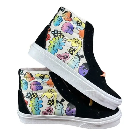 Vans Sk8-Hi Cultivate Care Floral Black &amp; White Skate Shoes Men 6/Women 7.5