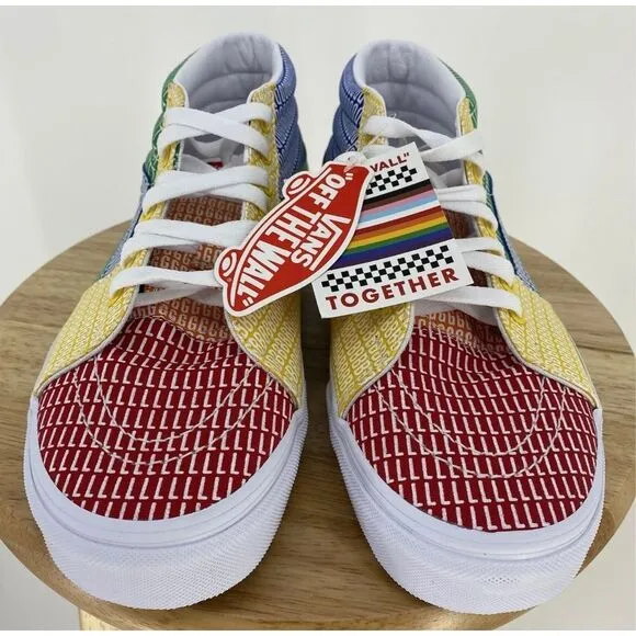 Vans Sk8 Hi LGBTQ  Pride Month Sneakers High Top Shoes Mens 10 NEW