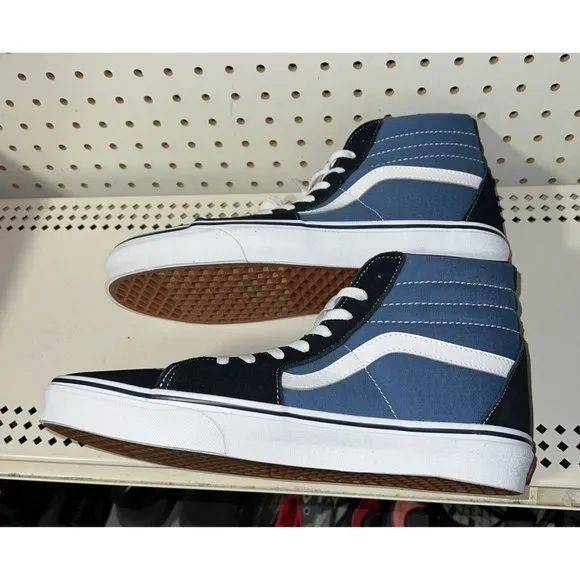 VANS Sk8-Hi Navy Blue Mens Suede Athletic Skate Shoes Sneakers Size 11.5