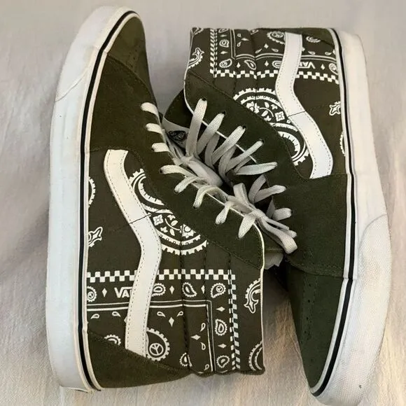 Vans Sk8-Hi Peace Paisley Grape Leaf Skate Shoes