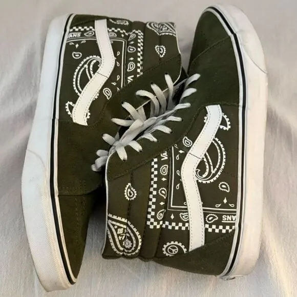 Vans Sk8-Hi Peace Paisley Grape Leaf Skate Shoes