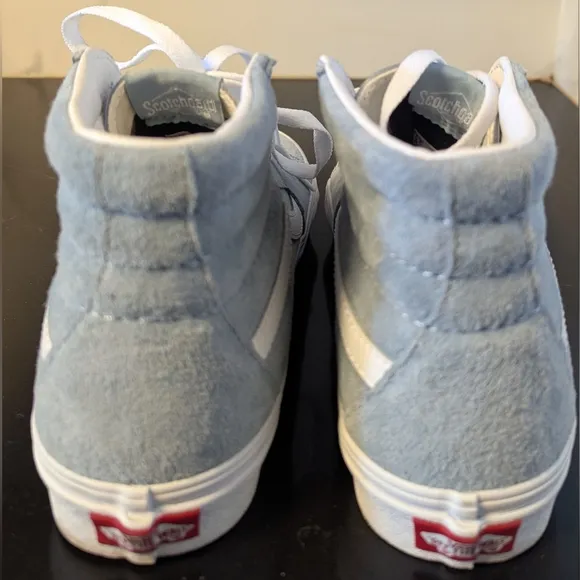 Vans Sk8-Hi Pig Suede Blue White Unisex Sneakers M 6.5 W 8 Like New MSRP $84.95