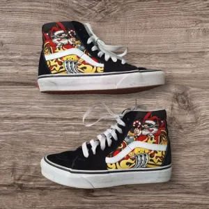 Vans Sk8-Hi Santa Flame Black Sneakers Youth/Mens Size 3.5 Womens Size 5
