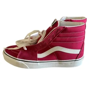 VANS Sk8-Hi Skate Shoes Cerise/True White Mens 9.5 Womens 11.0. New Without Box