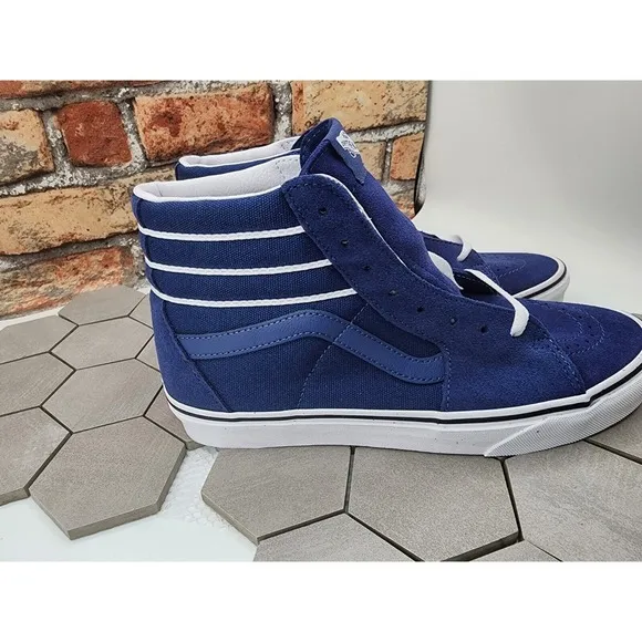 Vans SK8 Hi Sport Stripes True Navy Men's Classic Skate Shoes Size 9