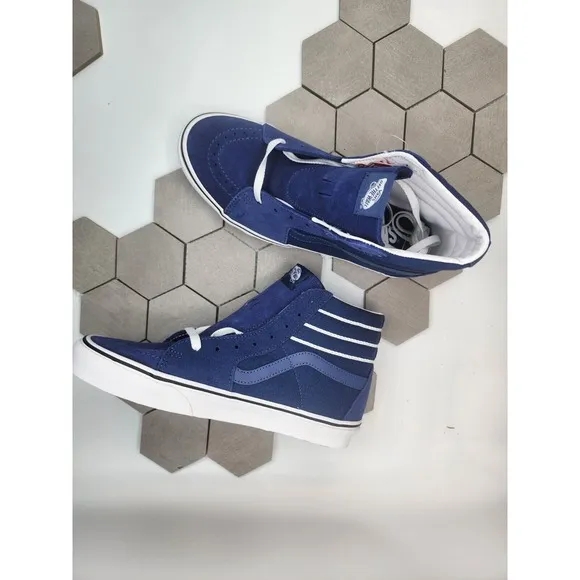 Vans SK8 Hi Sport Stripes True Navy Men's Classic Skate Shoes Size 9