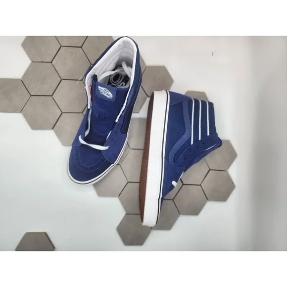 Vans SK8 Hi Sport Stripes True Navy Men's Classic Skate Shoes Size 9