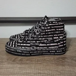 Vans Sk8-hi You Are Beautiful Women's Skate Shoes Size 7.5 Black